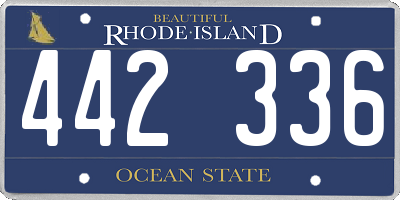 RI license plate 442336