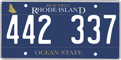 RI license plate 442337