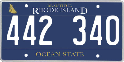 RI license plate 442340