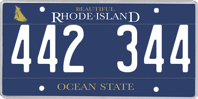 RI license plate 442344