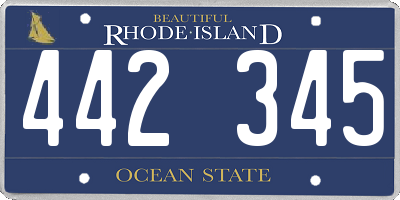 RI license plate 442345