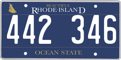 RI license plate 442346