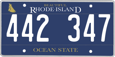 RI license plate 442347