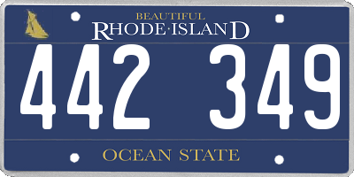 RI license plate 442349