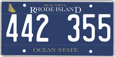 RI license plate 442355