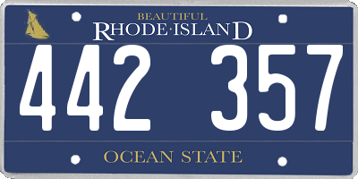 RI license plate 442357