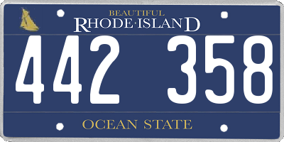 RI license plate 442358