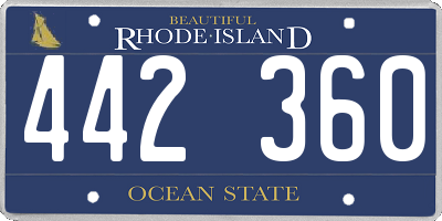 RI license plate 442360