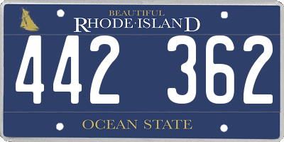 RI license plate 442362