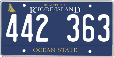 RI license plate 442363