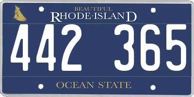 RI license plate 442365