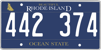 RI license plate 442374