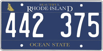 RI license plate 442375