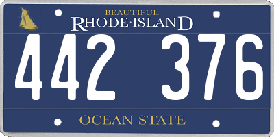 RI license plate 442376