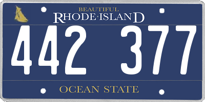 RI license plate 442377