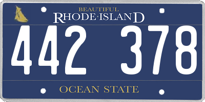 RI license plate 442378