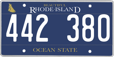 RI license plate 442380
