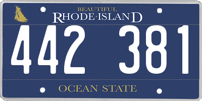 RI license plate 442381