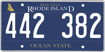 RI license plate 442382