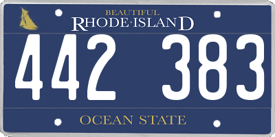 RI license plate 442383