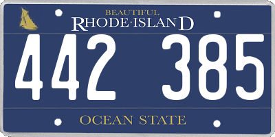 RI license plate 442385