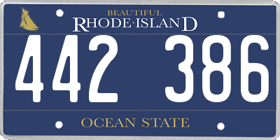 RI license plate 442386