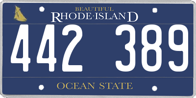 RI license plate 442389