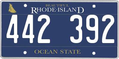 RI license plate 442392
