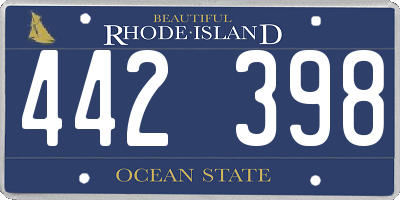 RI license plate 442398