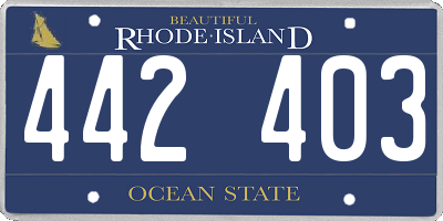 RI license plate 442403