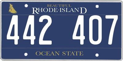 RI license plate 442407