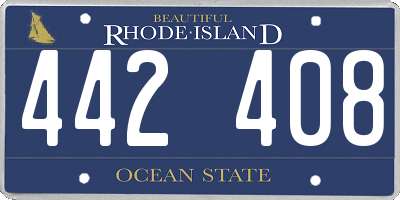 RI license plate 442408