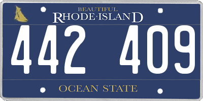 RI license plate 442409