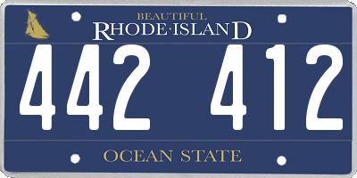 RI license plate 442412