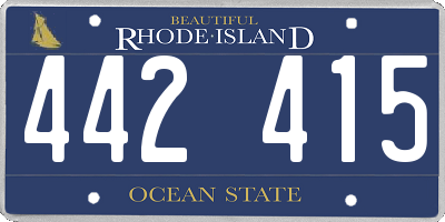 RI license plate 442415