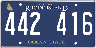 RI license plate 442416