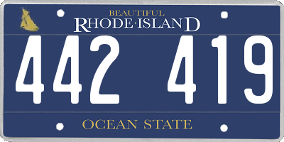 RI license plate 442419