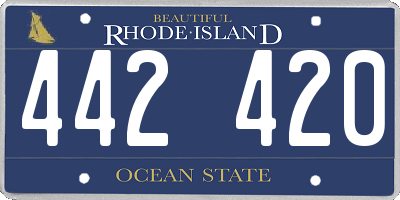 RI license plate 442420