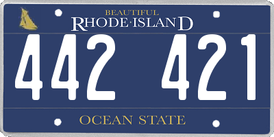 RI license plate 442421
