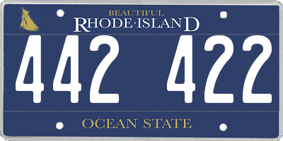 RI license plate 442422