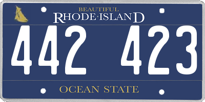 RI license plate 442423