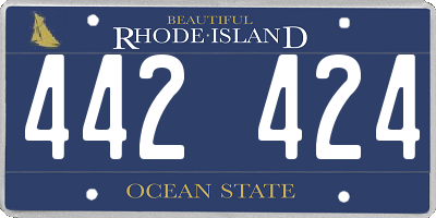 RI license plate 442424