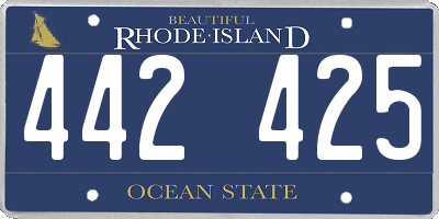 RI license plate 442425
