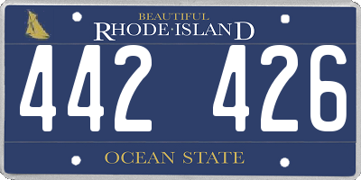 RI license plate 442426