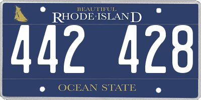 RI license plate 442428