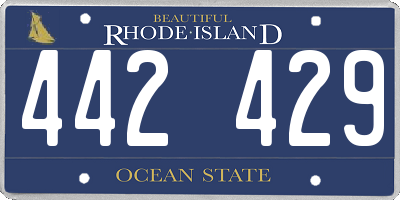 RI license plate 442429