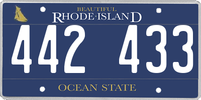 RI license plate 442433