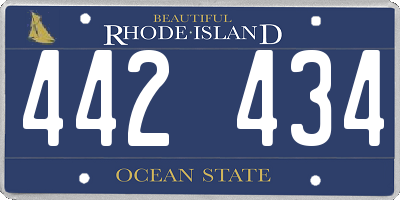 RI license plate 442434