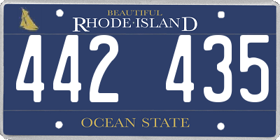 RI license plate 442435