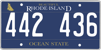 RI license plate 442436
